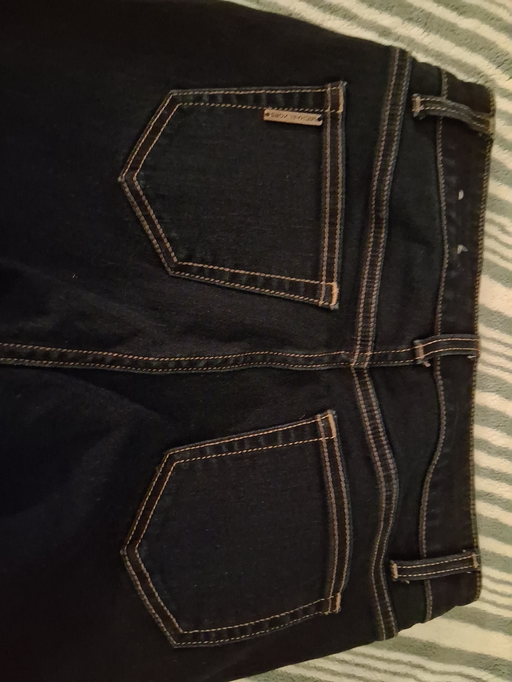 Michael Kors Dark Indigo Skinny Jeans with Contrast Stitching